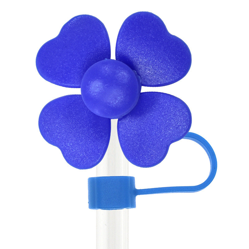 Wholesale  Random 100pcs flower 10mm PVC Soft Straw Tube Cap
