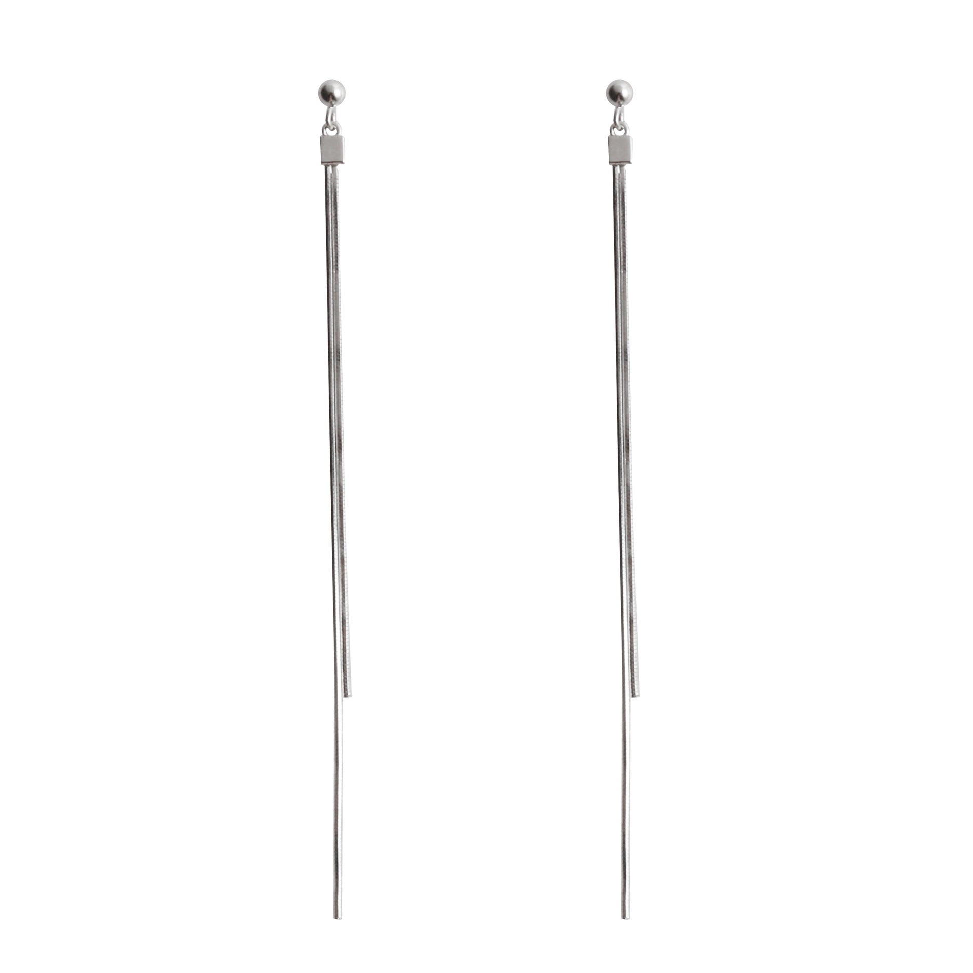 Wholesale Silver Plated Long Tassel Earrings,  Stylish Elegant Design,  Jewelry Accessory for Women