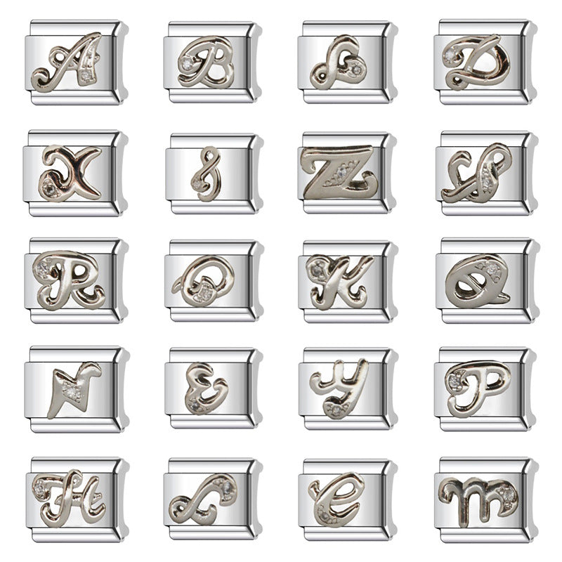 Wholesale Stainless Steel Modular Letter Bracelet Fashion Jewelry Accessory Gift for Travel Souvenir