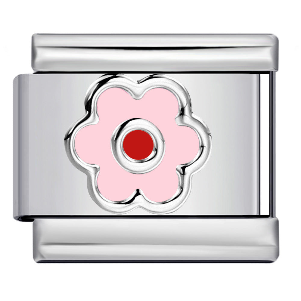 Wholesale Italian Charm Bracelet 9mm DIY Splicing Removable Flowers Stainless Steel Composable Bracelet