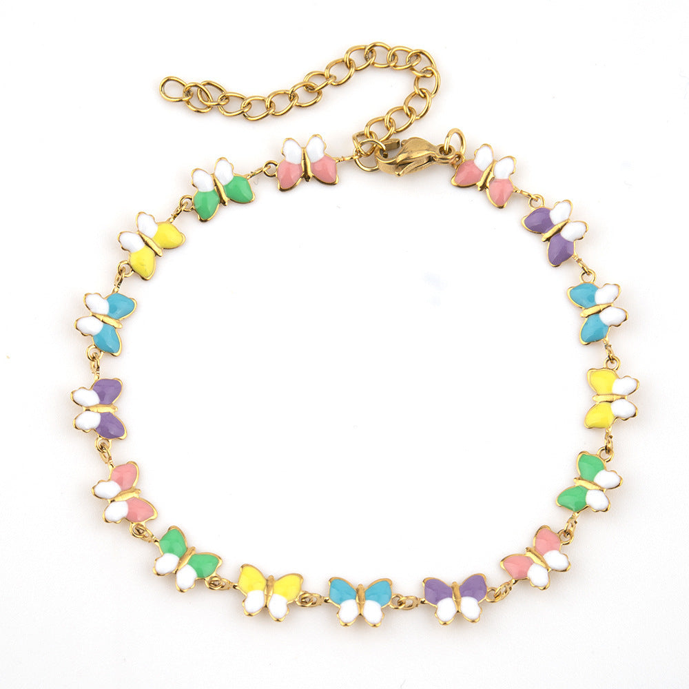 Wholesale Titanium Steel drip necklace  epoxy bracelet jewelry