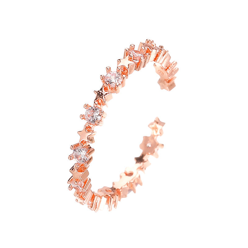 Wholesale  rose gold open  geometric index finger ring