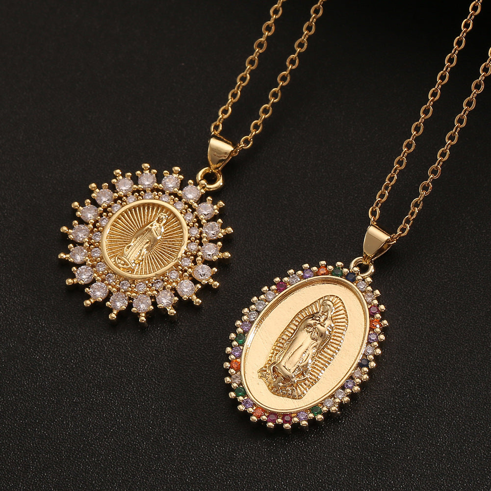 Wholesale Fashion Women' s Jewelry Virgin Mary Pendant Religious Accessories Necklace
