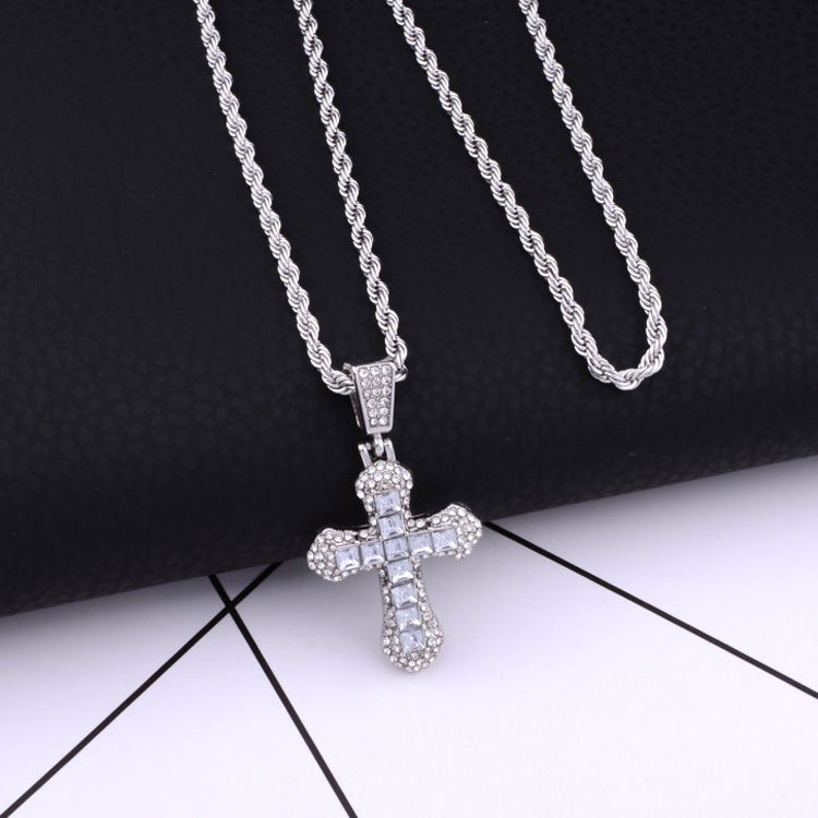 Wholesale Full Diamond Cross Necklaces Long Necklaces ACC-NE-Xunb003