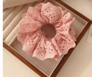 Wholesale satin dot large hair tie