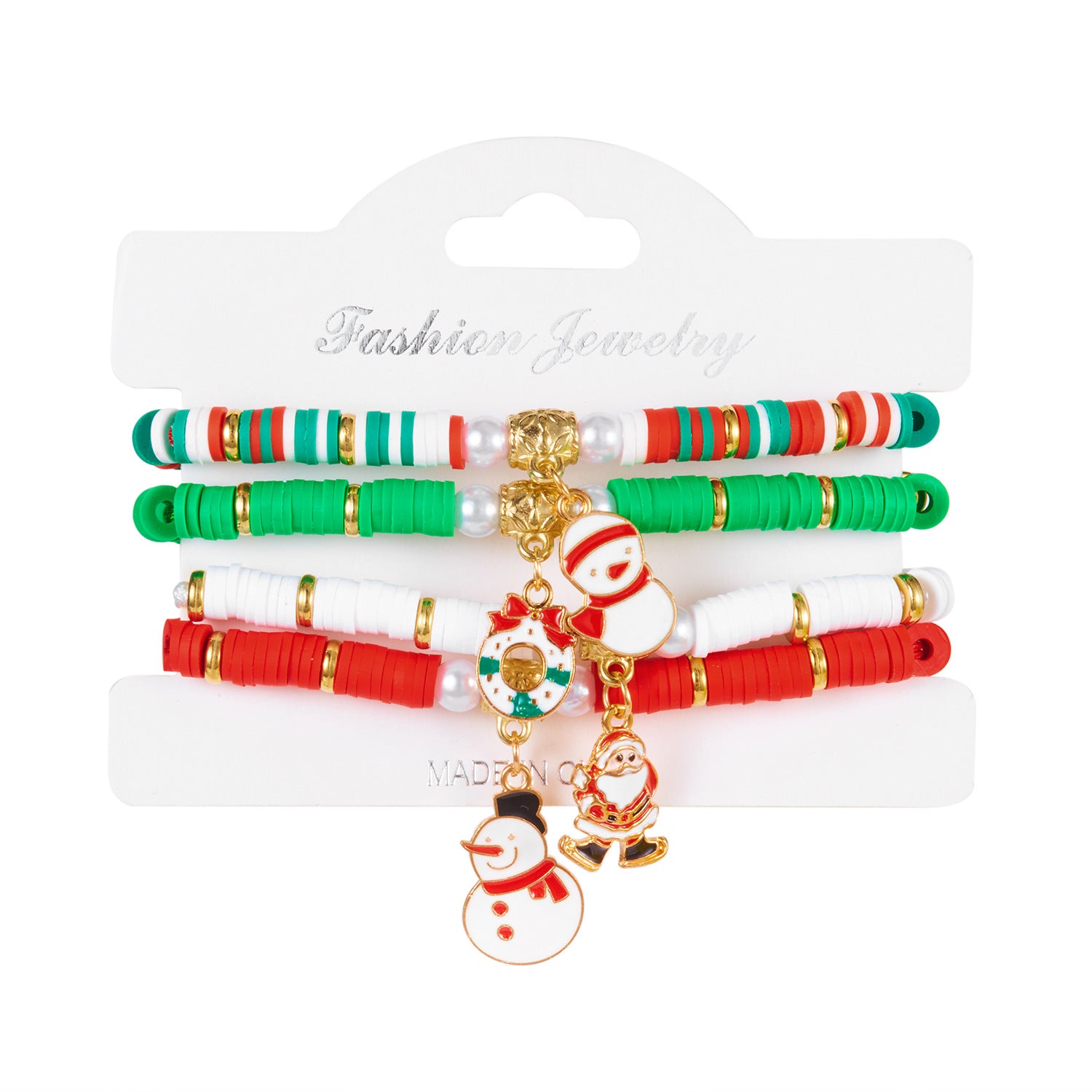 Insieme all'ingrosso del braccialetto del strass in rilievo variopinto di giorno di Natale