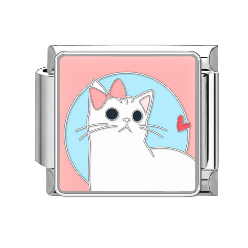 Wholesale Italian Charm Bracelet 9mm DIY Splicing Cartoon Pet Series Stainless Steel Composable Bracelet