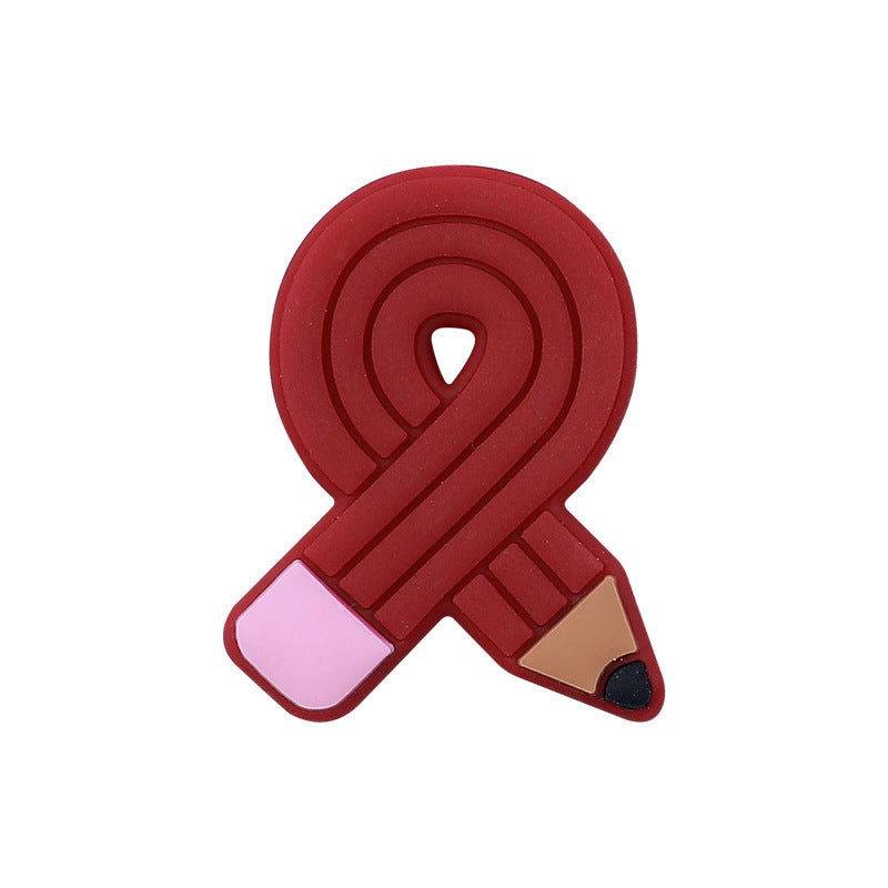 Wholesale 20pcs Apple Books Silicone Focal Beads DIY Beaded Pen Accessories ACC-BDS-HeXing021