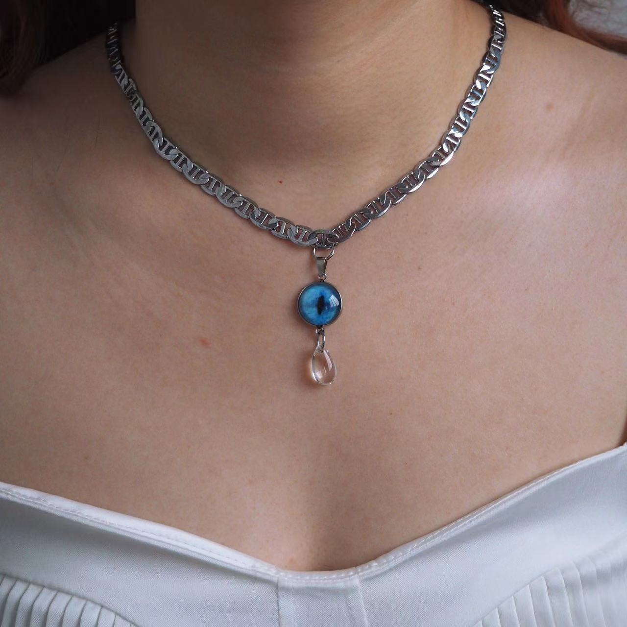 Wholesale Stainless Steel  Animal Eye Necklace  Devil's Eye Personalized Style Necklaces