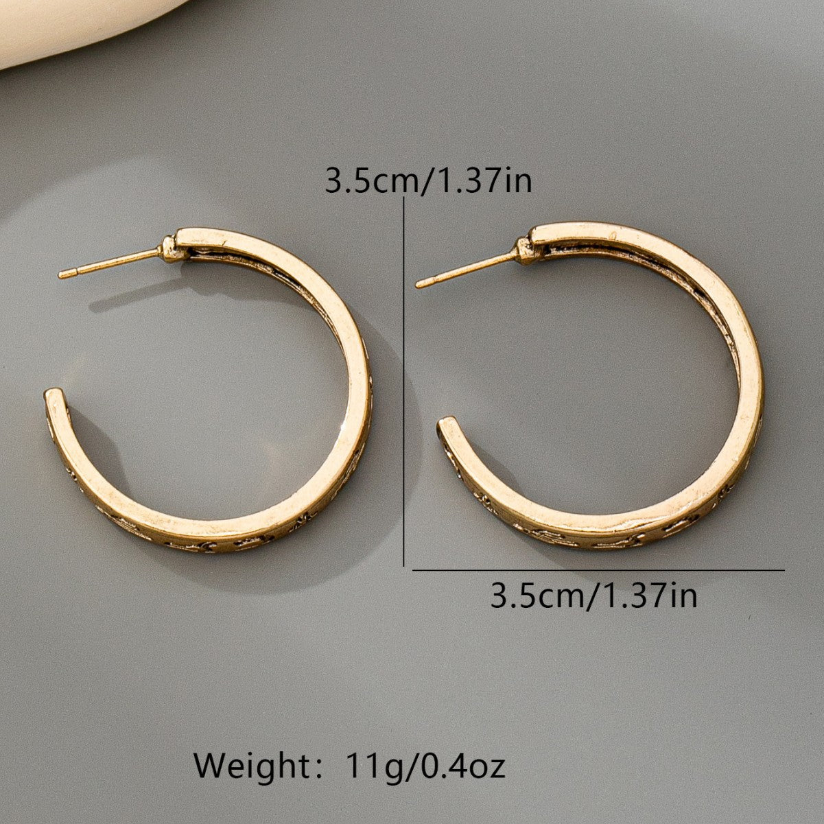 Wholesale Retro Western Style C-Shaped Earrings
