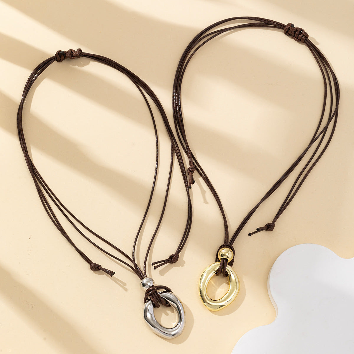 Wholesale  Personality Design Sense Irregular Circle Pendant Necklace