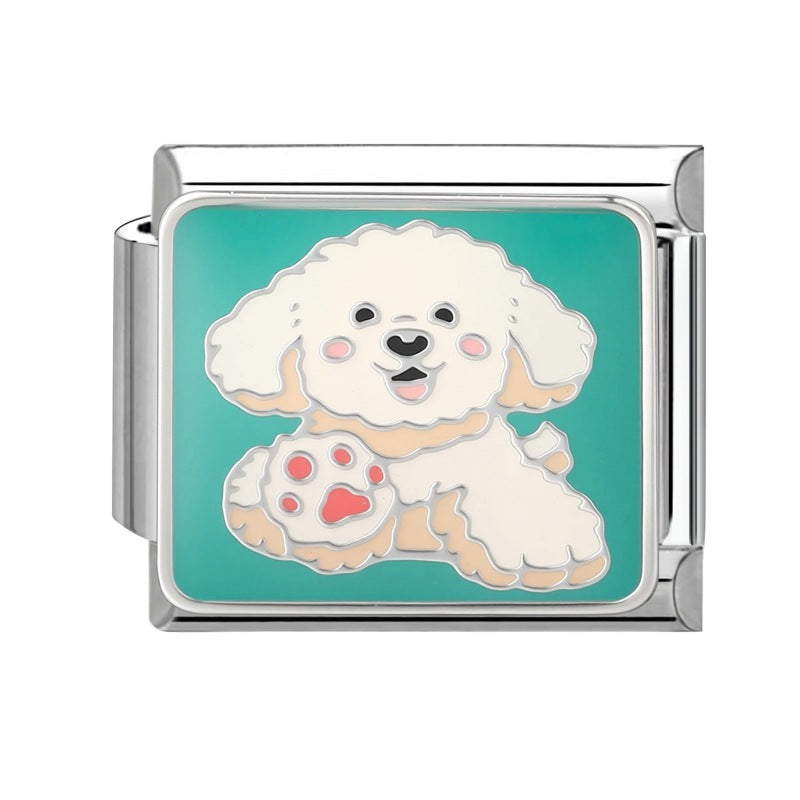 Wholesale  9mm Italian Charm Starter Bracelets DIY square Single Section Creative Stainless Steel Composable Bracelet