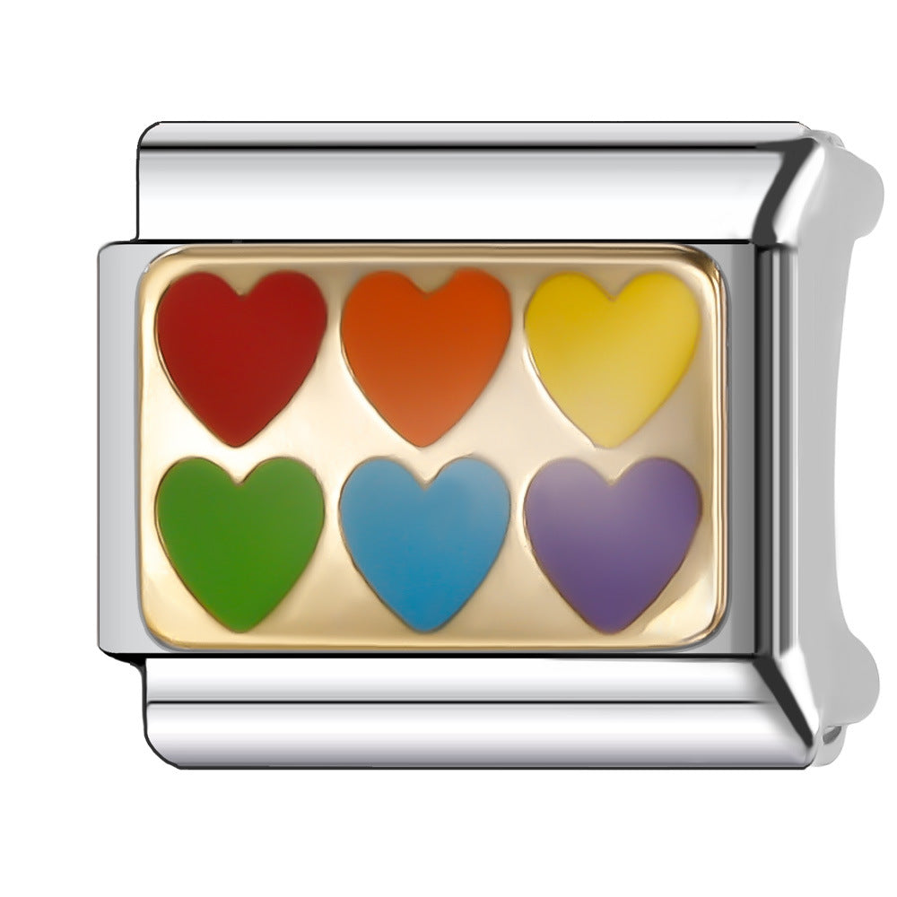 Wholesale Italian Charm Bracelet 9mm DIY Splicing Creative Pattern Stainless Steel Composable Bracelet