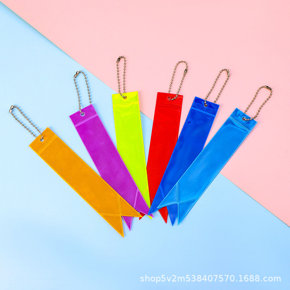 Wholesale Multicolor PVC long pendant reflective pendant keychain