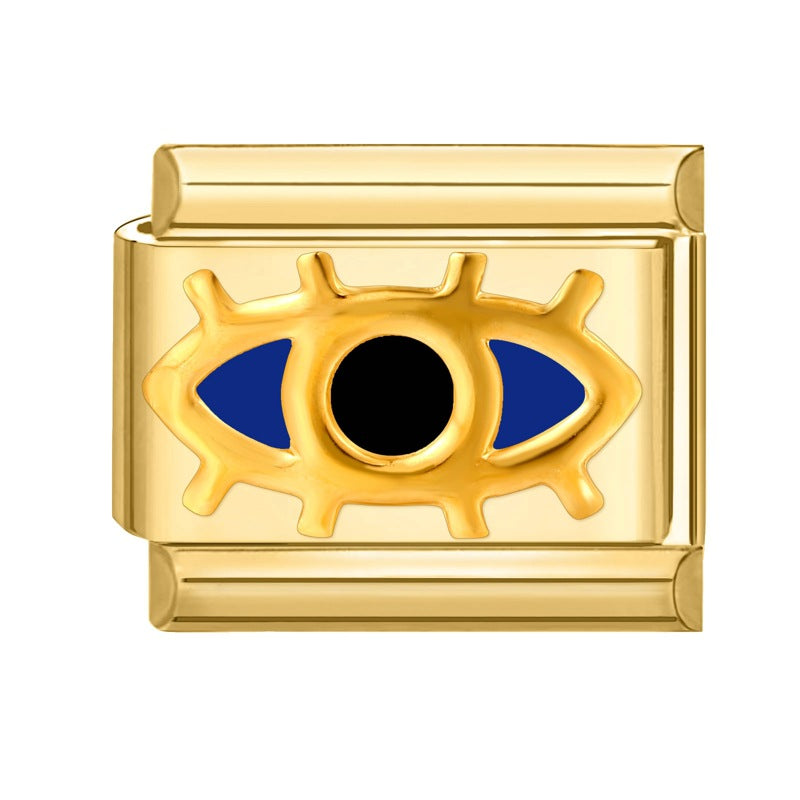 Wholesale Italian Charm Bracelet 9mm DIY Splicing Gold Creative Pattern Stainless Steel Composable Bracelet