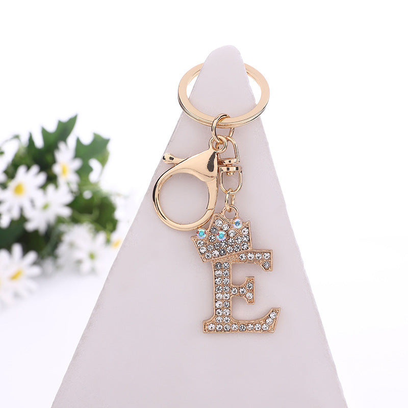 Wholesale Zinc Alloy Rhinestone Letter Keychain ACC-KC-YuanFei003