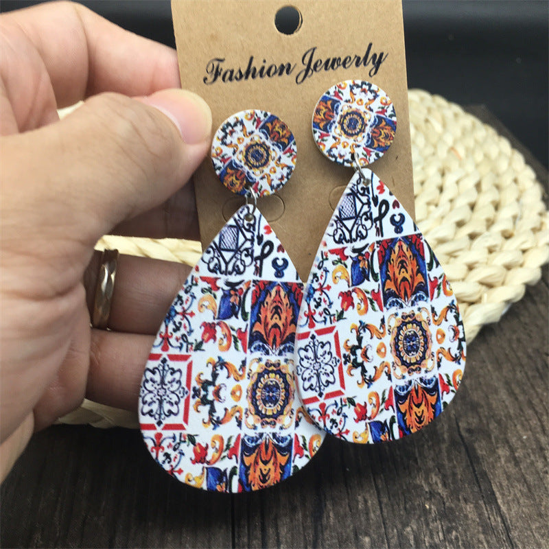 Wholesale Bohemian Wooden Drop Earrings ACC-ES-FX018
