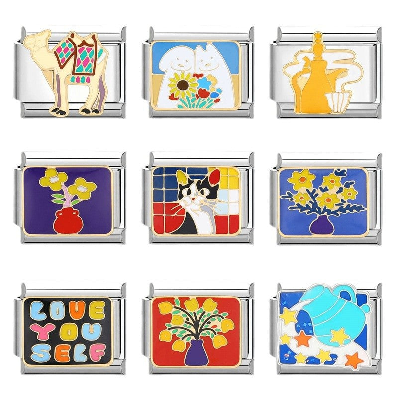 Wholesale  Italian Charm Bracelet 9mm DIY Splicing Removable Stainless Steel Composable Bracelet