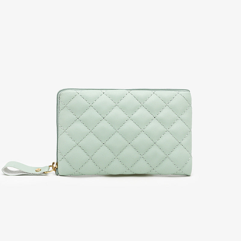 Wholesale Trendy PU Coin Purse Key Wallet White With Rhombus Pattern Unisex Fashion Accessory