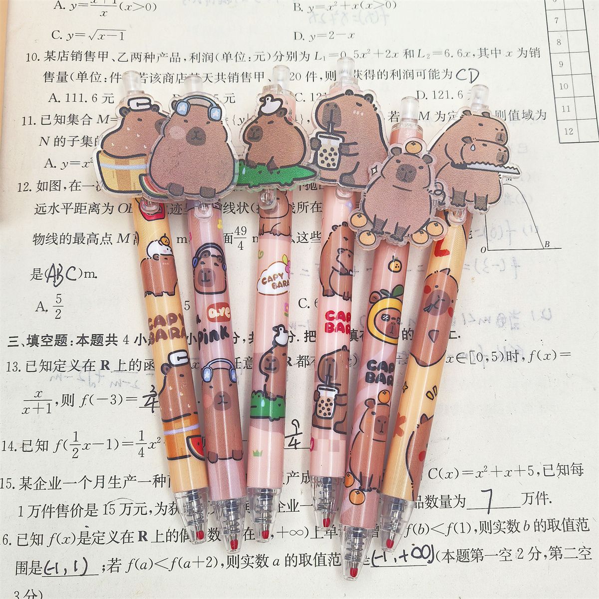 Wholesale 6pcs Cute  Cartoon Patch Press Gel Ballpoint Pen
