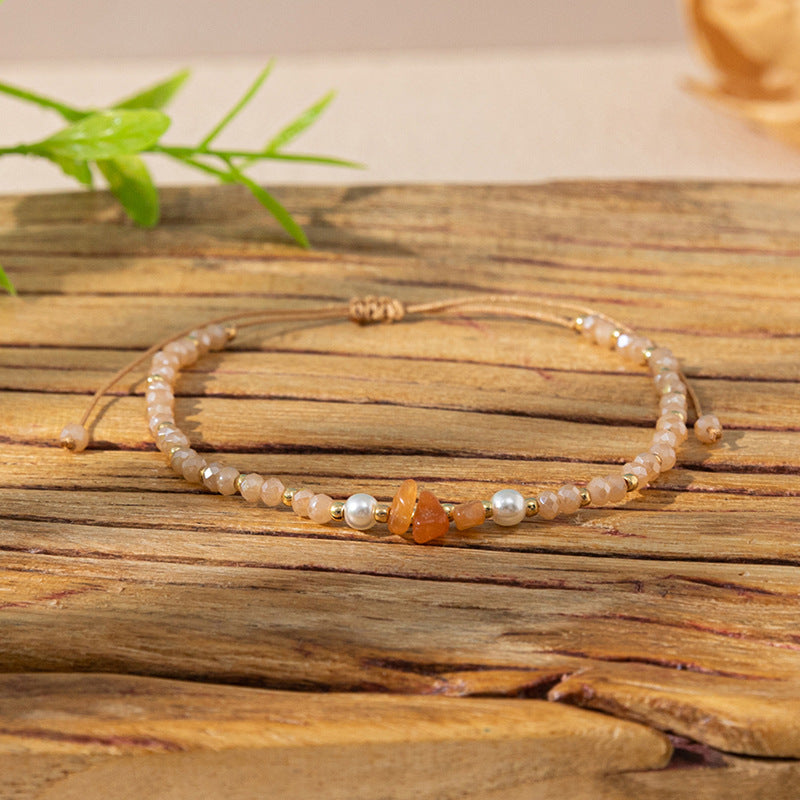 Wholesale Colorful Gravel Hand Rope  Bracelet