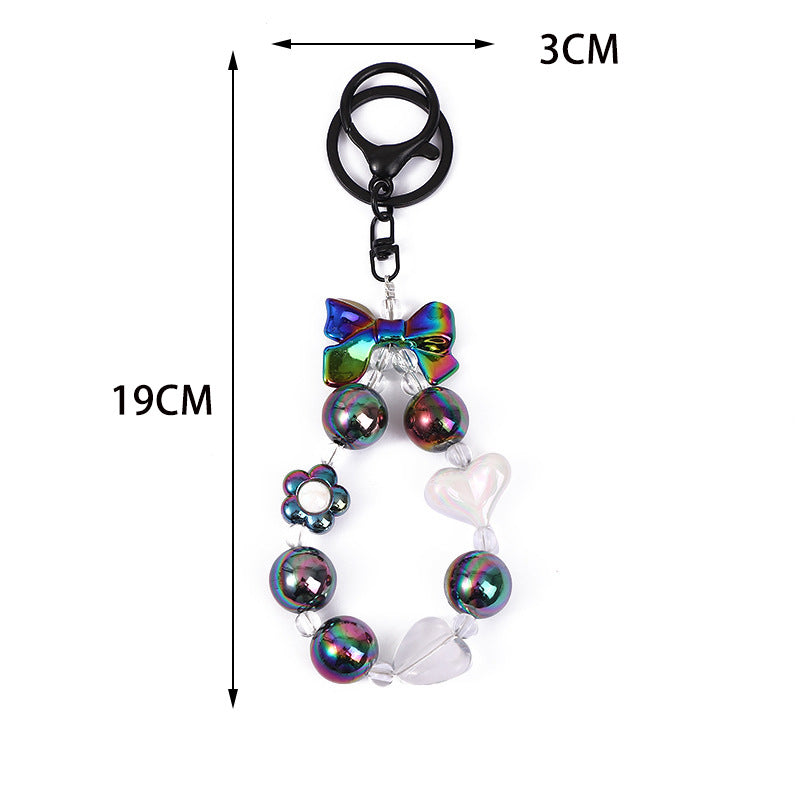 Wholesale Creative Fresh Candy Color Beaded Keychain