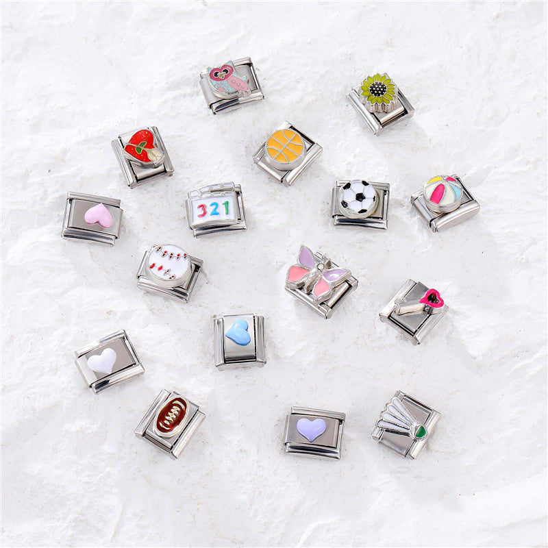 Wholesale Italian Charm Bracelet 9mm DIY Splicing Cute Creative Stainless Steel Composable Bracelet