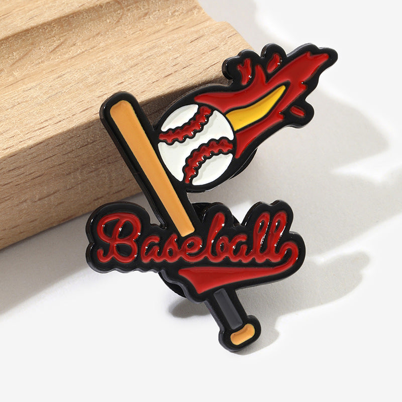 Wholesale Baseball and football cartoon metal brooch