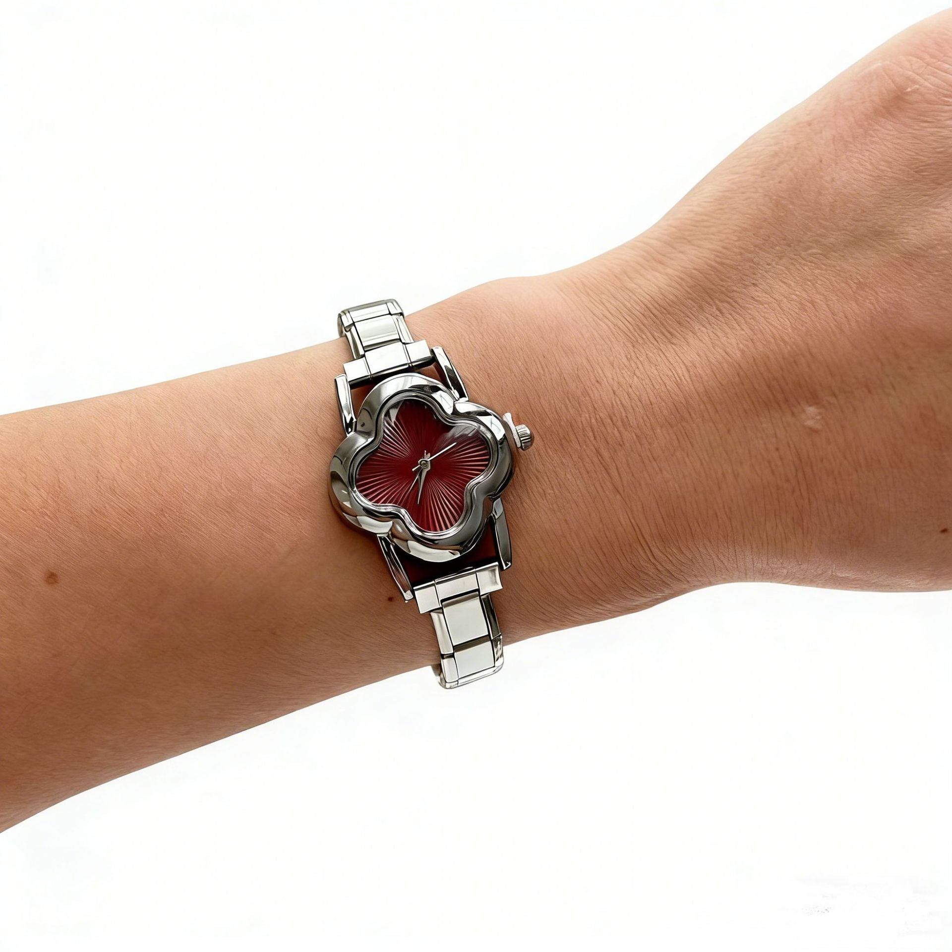 Wholesale Four-Leaf Clover Modular Women' s Watch with Detachable Steel Band,  DIY Fashion Accessory for Parties and Gifts