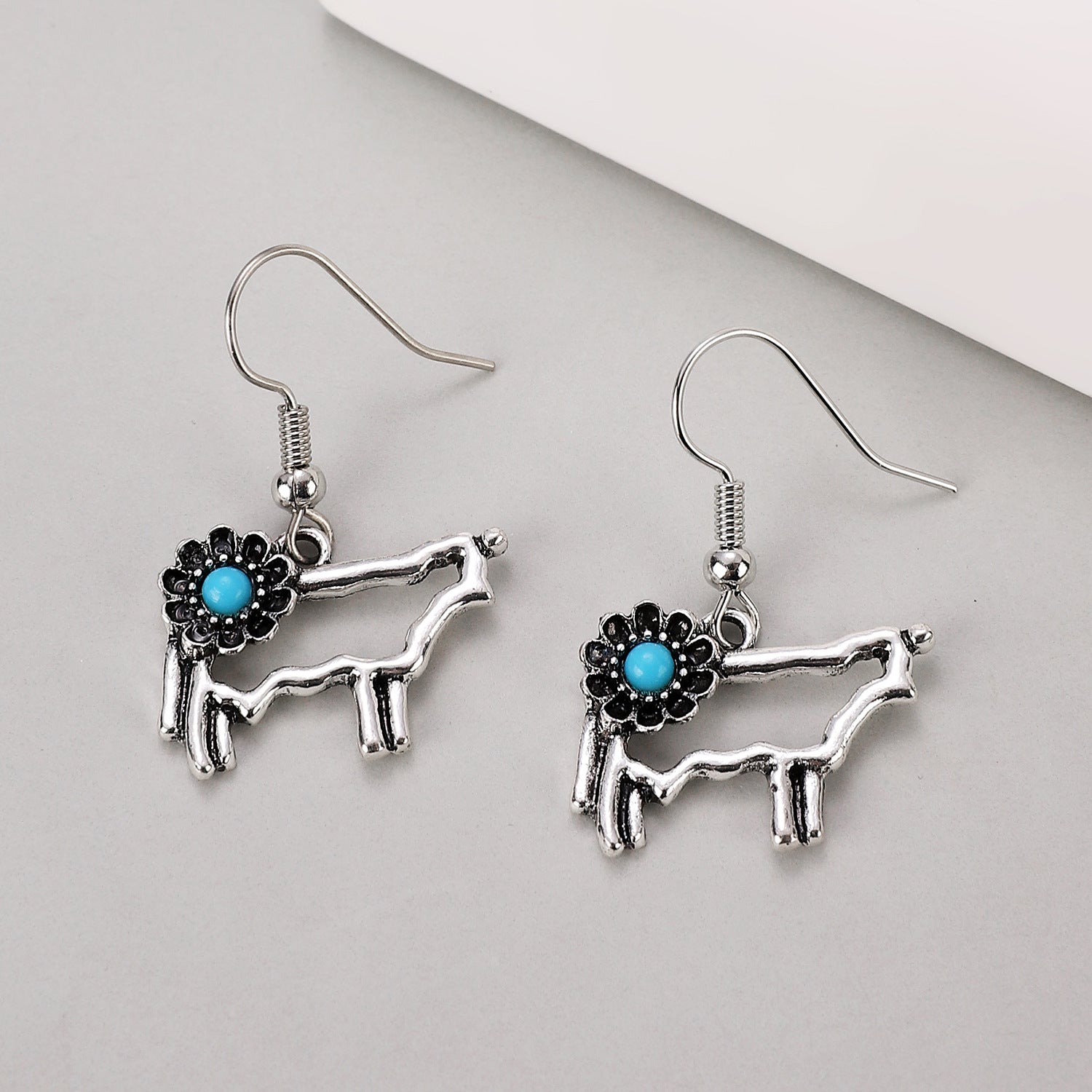 Wholesale  retro pine stone cowboy hat boots horse alloy earrings suit