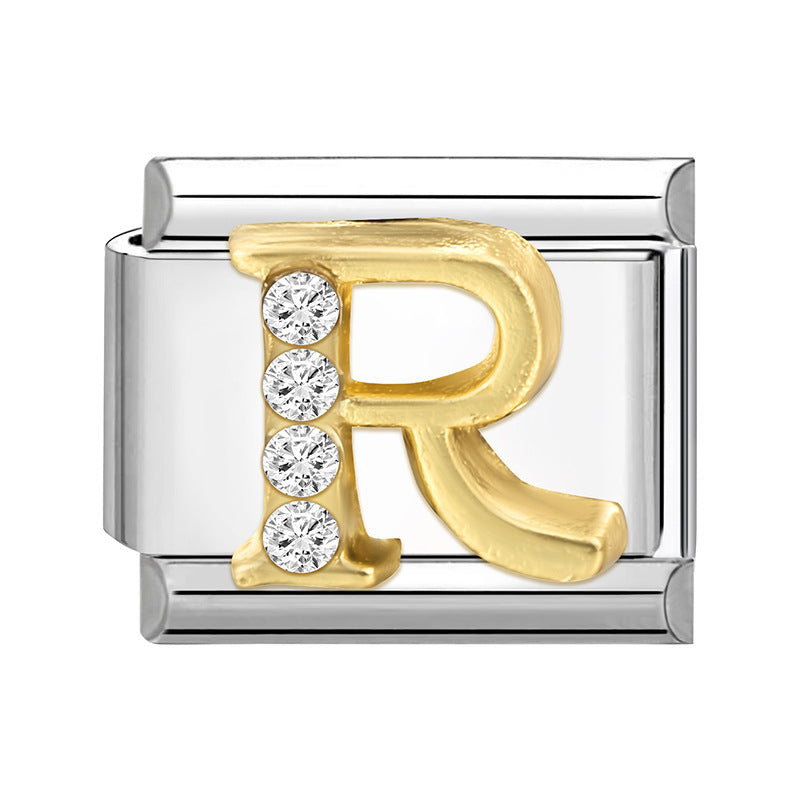 Wholesale 9mm Italian Charm Starter Bracelets DIY Letter Series Stainless Steel Composable Bracelet