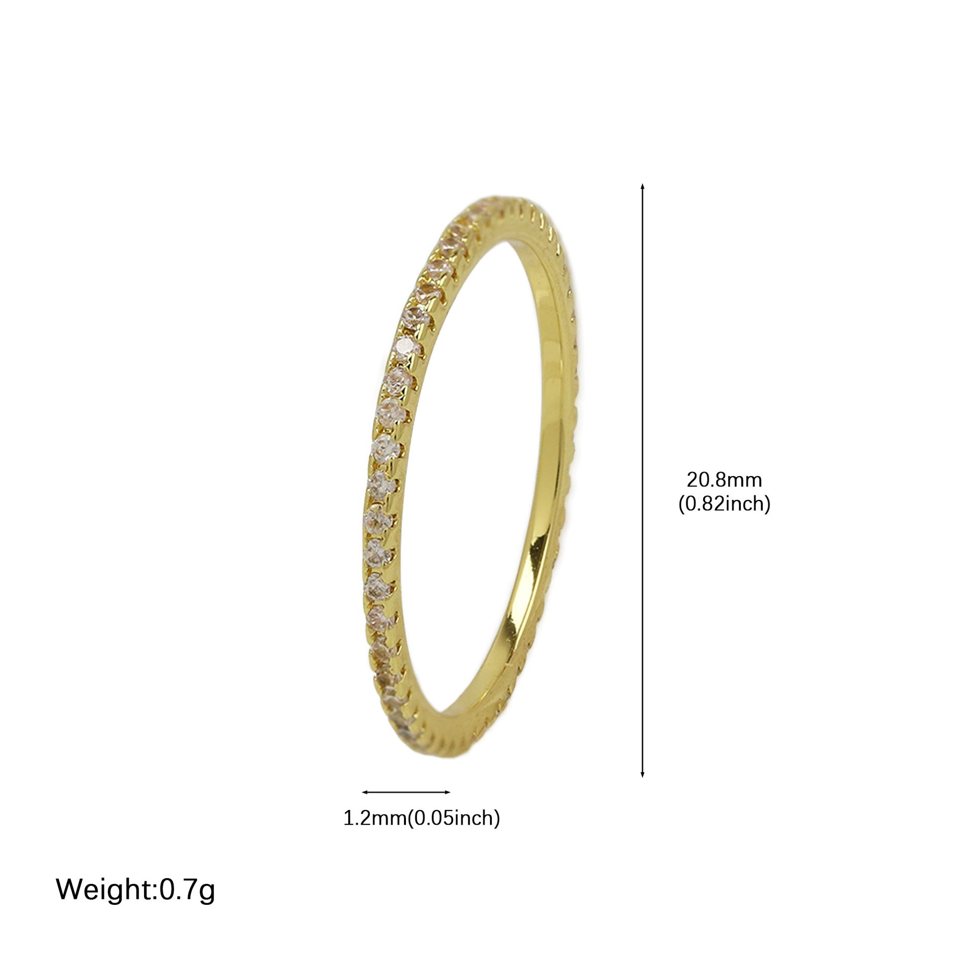 Wholesale  gold and silver brass full diamond smooth simple personality  ring