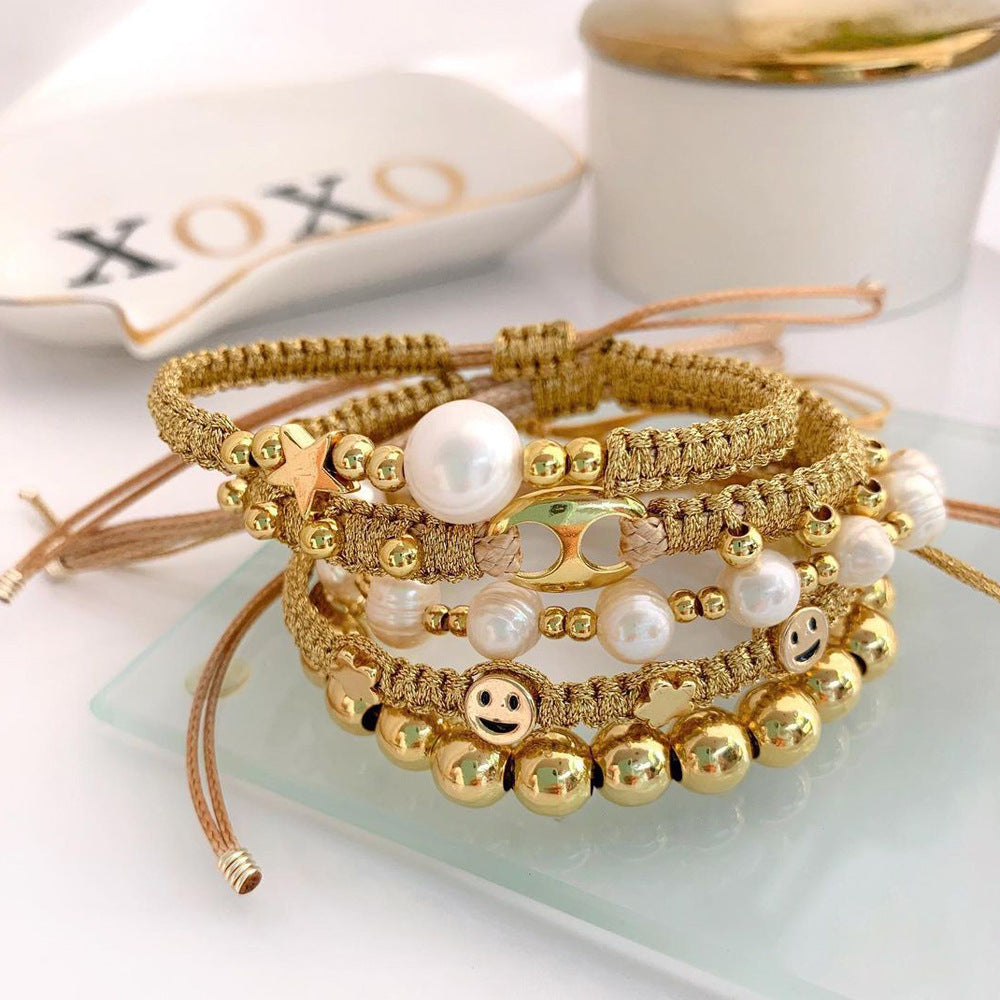 Wholesale multi-layer bohemian style pearl beading diy handwoven bracelet ACC-BT-Qiqi007