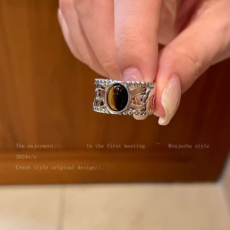 Wholesale Tiger Eye Open Adjustable Ring