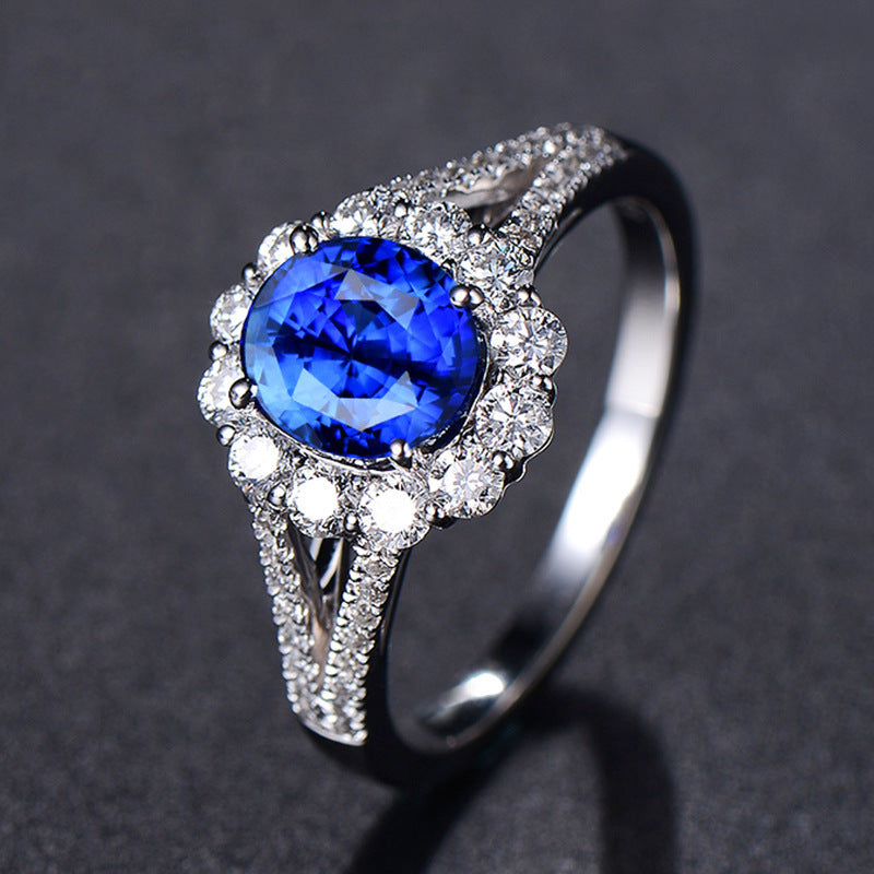 Wholesale Fashion Adjustable Imitation Ruby Cluster Ring Copper Jewelry Accessory