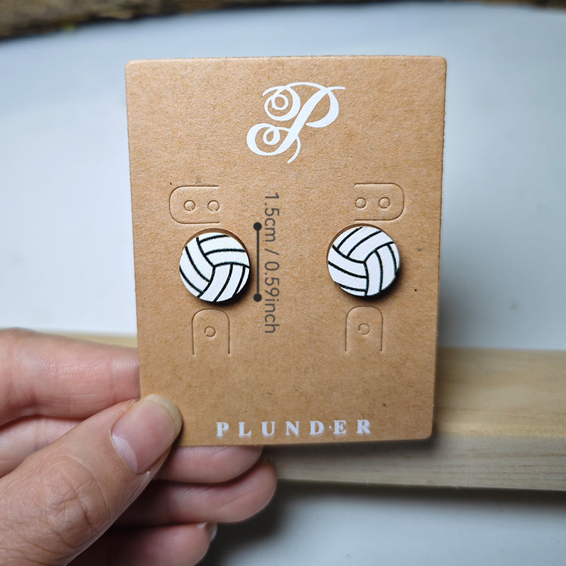 Wholesale Border Sports Wind Earrings Basketball Football Baseball Football Love Earrings