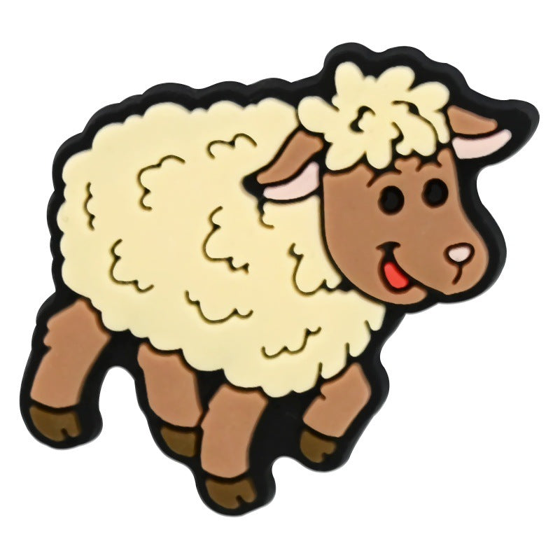 Decorazione casuale all'ingrosso della fibbia della scarpa in gomma morbida in PVC da fattoria da 100 pezzi