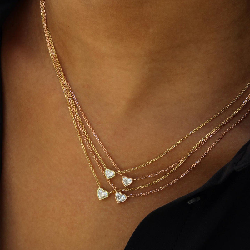 Wholesale zircon oval round pendant necklace