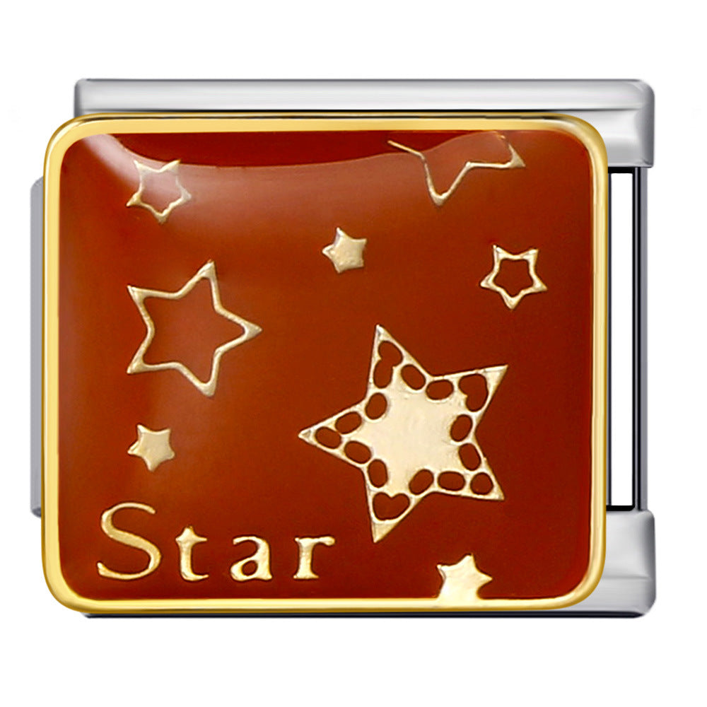 Wholesale Italian Charm Bracelet 9mm DIY Splicing Removable Oil Drop Cartoon Stainless Steel Composable Bracelet