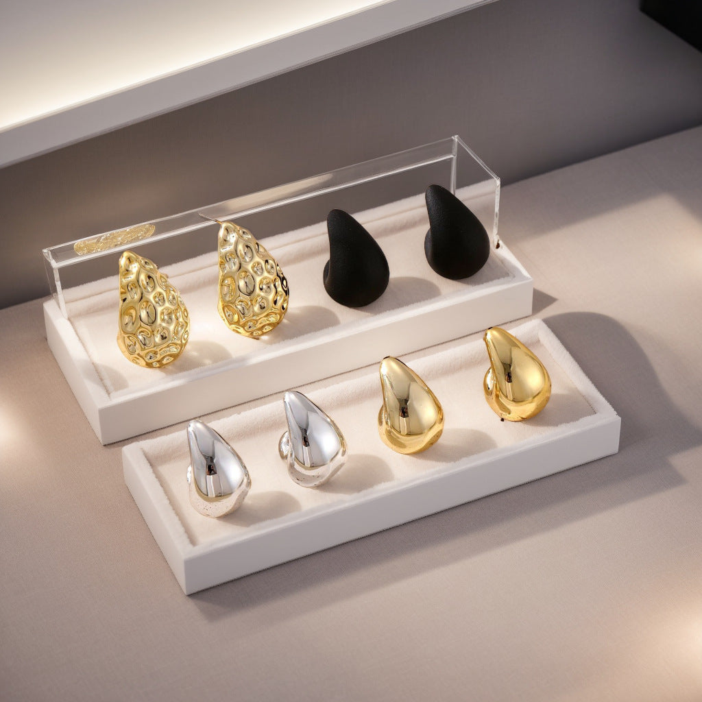 Wholesale  Water Drops Hammer Ear Bone  Geometric Earrings