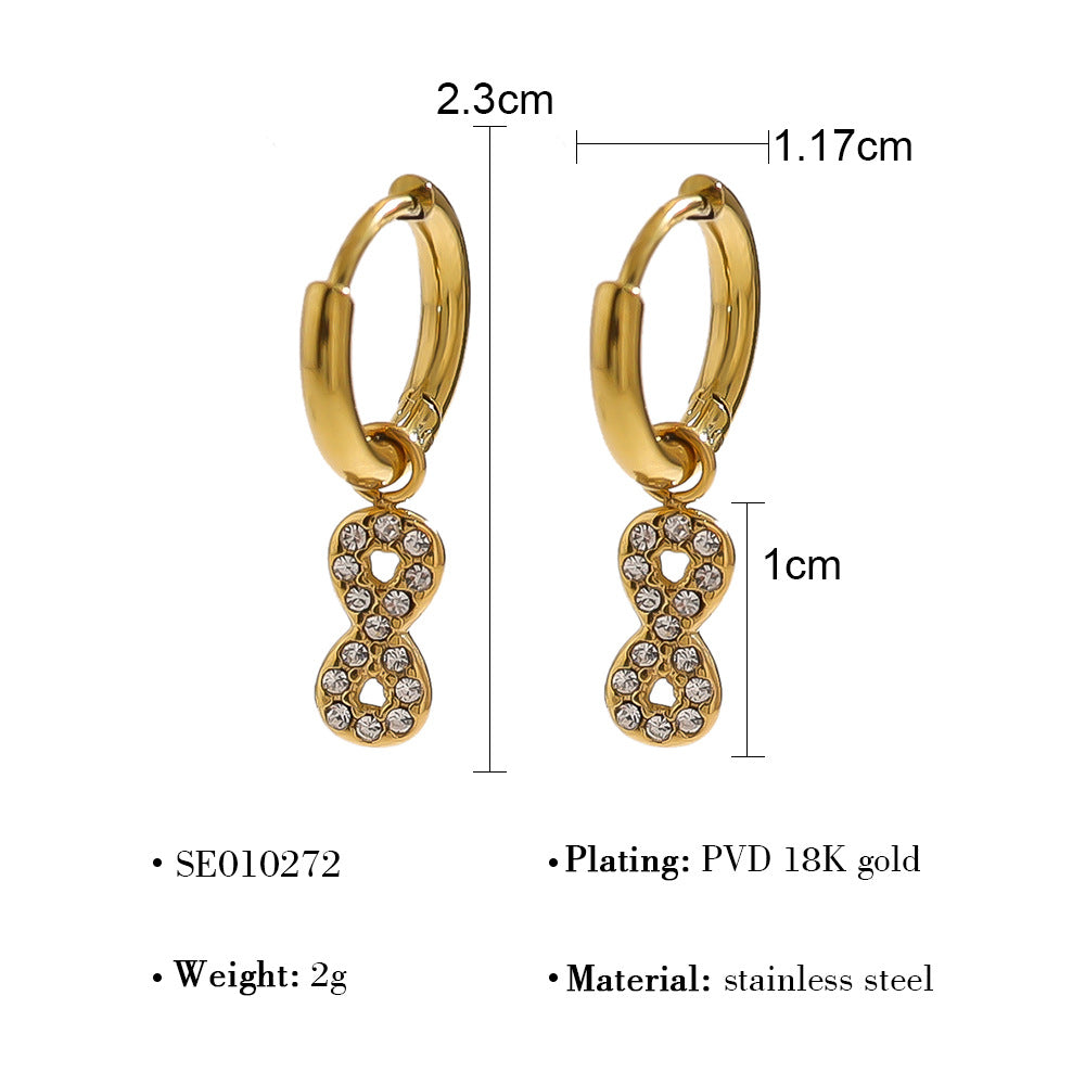 Wholesale Heart Diamond Series Retro Earrings