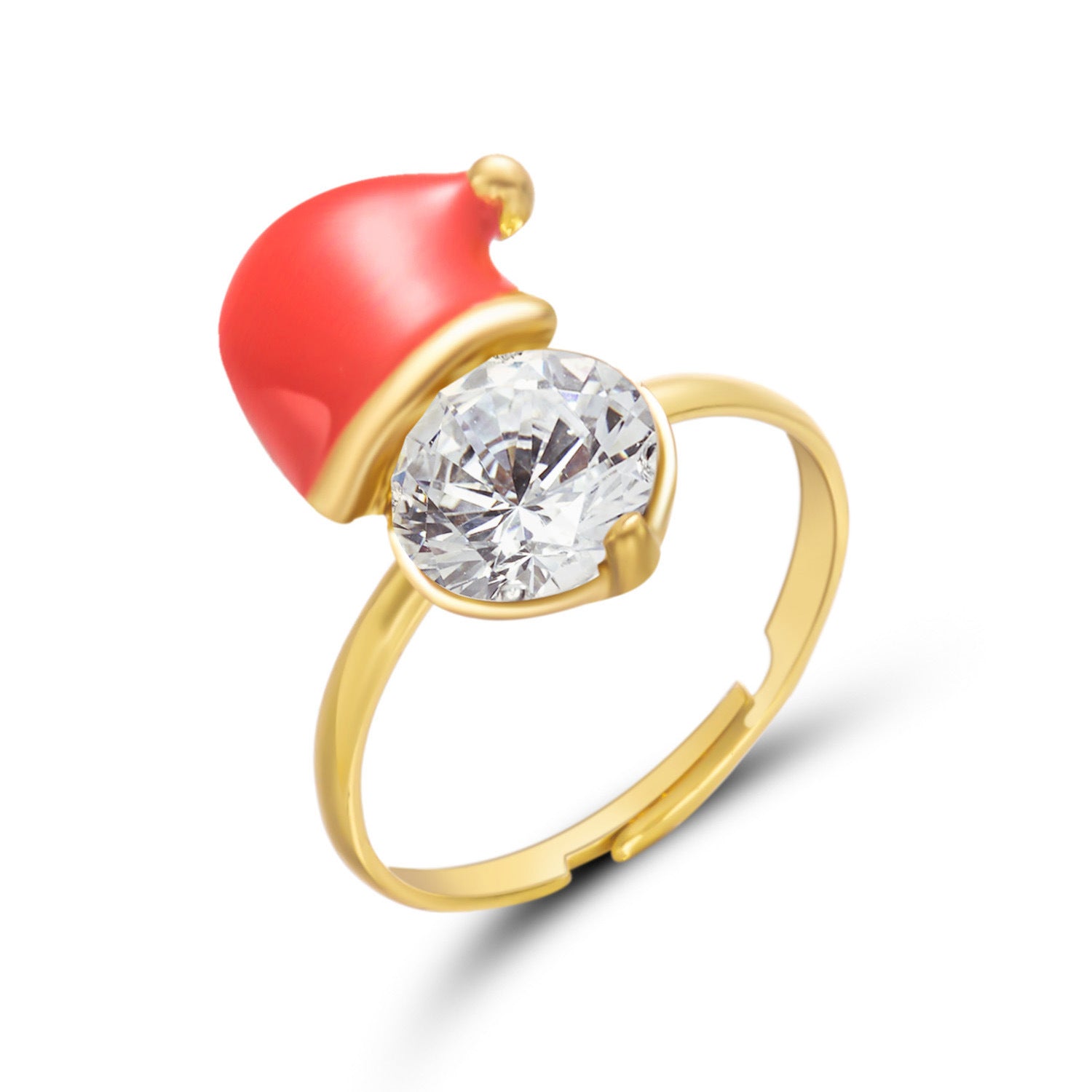 Wholesale Christmas tree  creative rhinestone painting oil ring