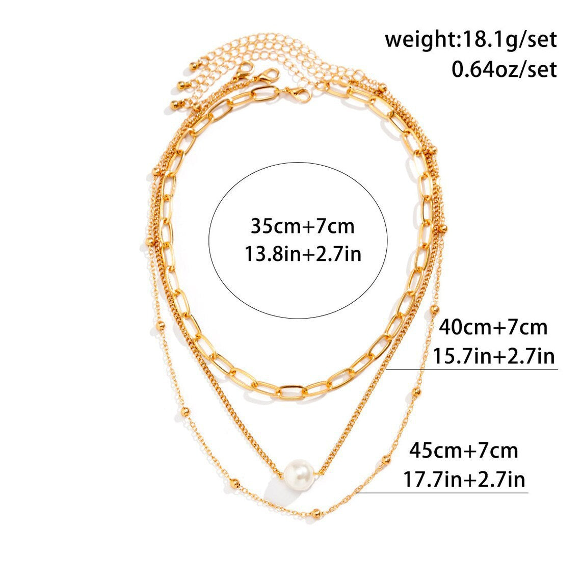 Wholesale e Multi-layer Pearl Necklace  Bead Chain