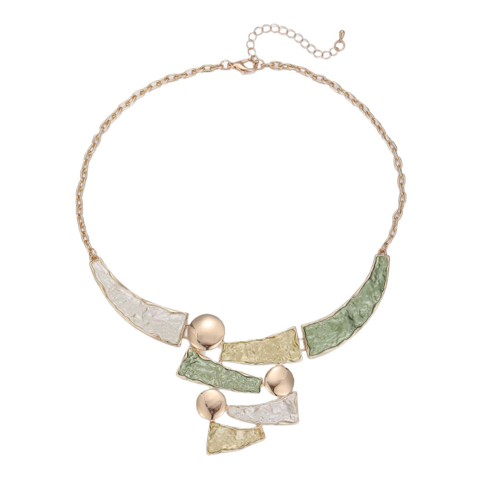 Wholesale color painting oil hollow geometric lines earrings necklace suit