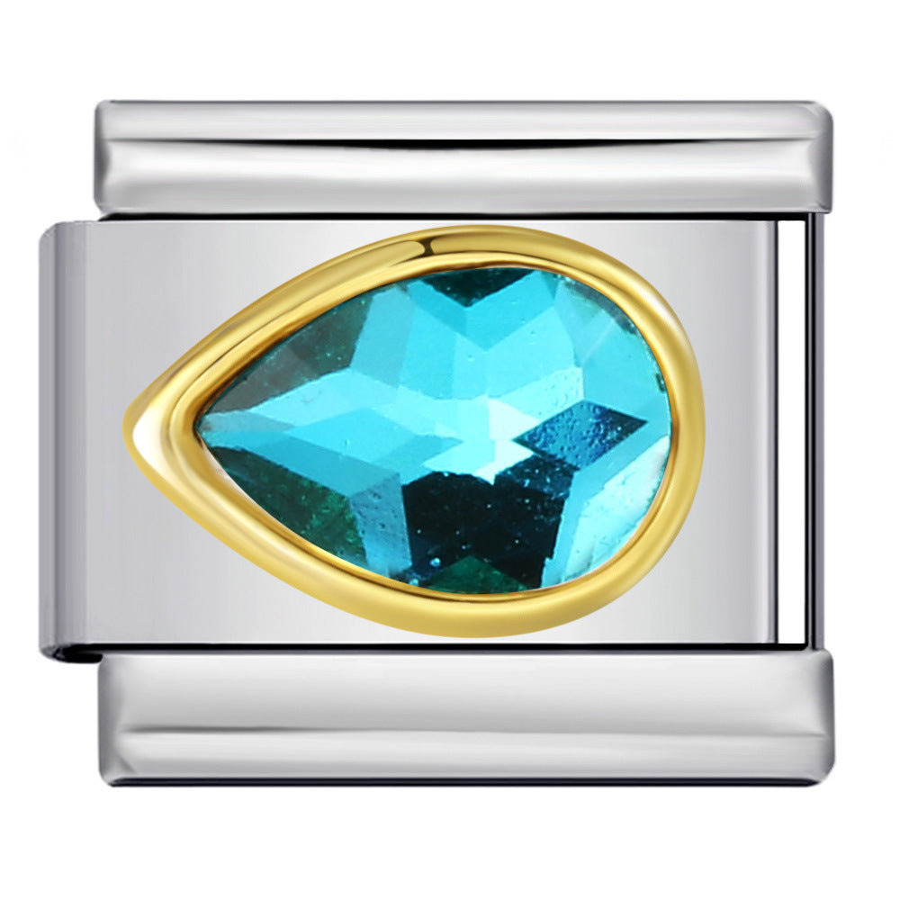 Wholesale  Italian ModularColorful ZirconTitanium Steel DIY  Bracelet