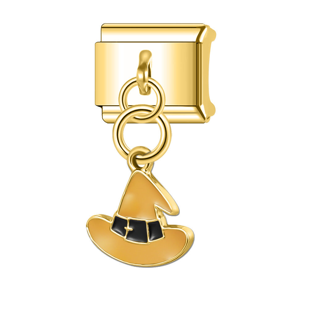 Wholesale Italian Charm Bracelet 9mm DIY Splicing Stainless Steel Halloween Pumpkin Series Composable Bracelet