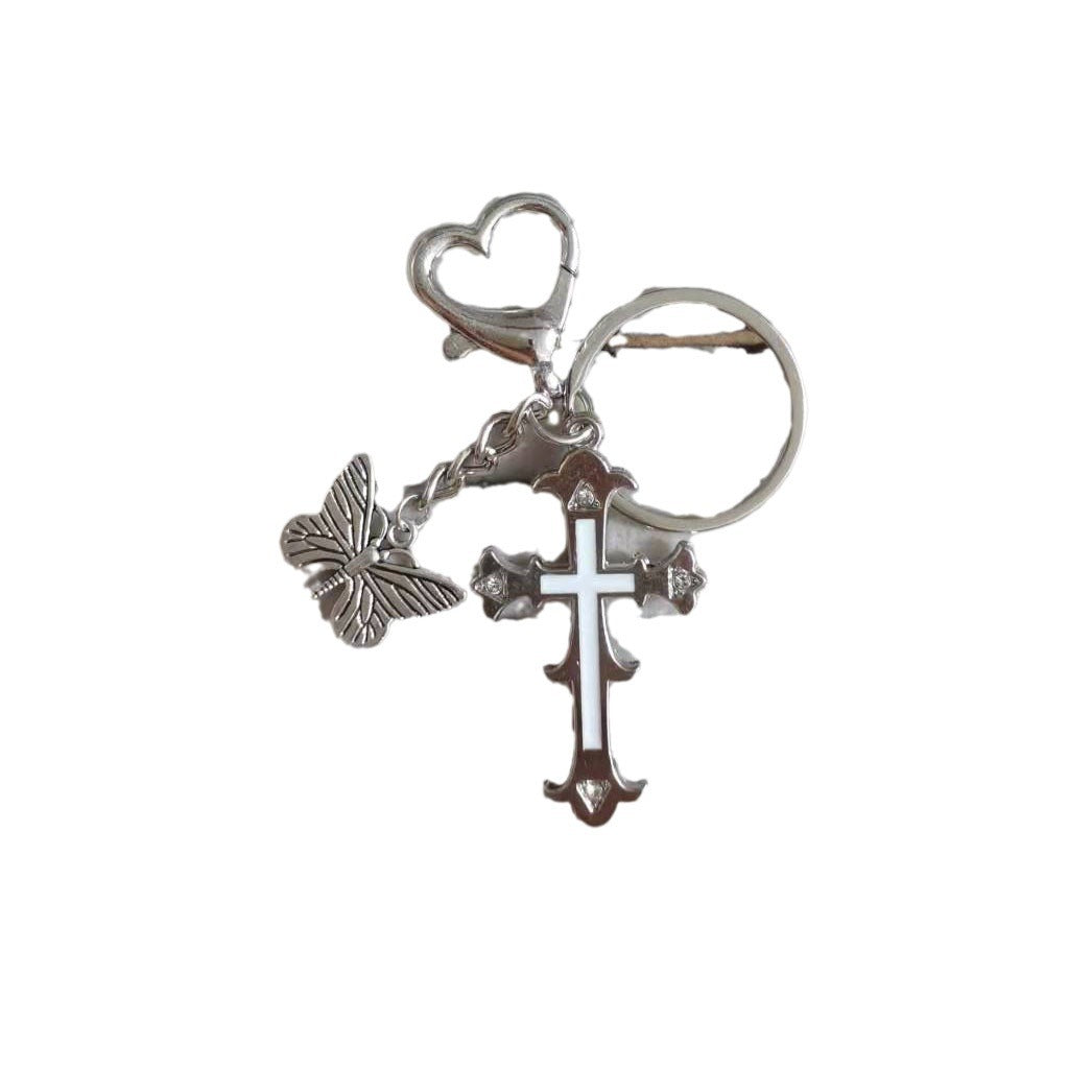 Wholesale Zinc Alloy Cross Keychain Y2K Style Bag Charm For Women