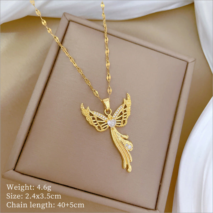 Wholesale Titanium Steel Necklace Zircon Flower Necklace ACC-NE-XuHao002