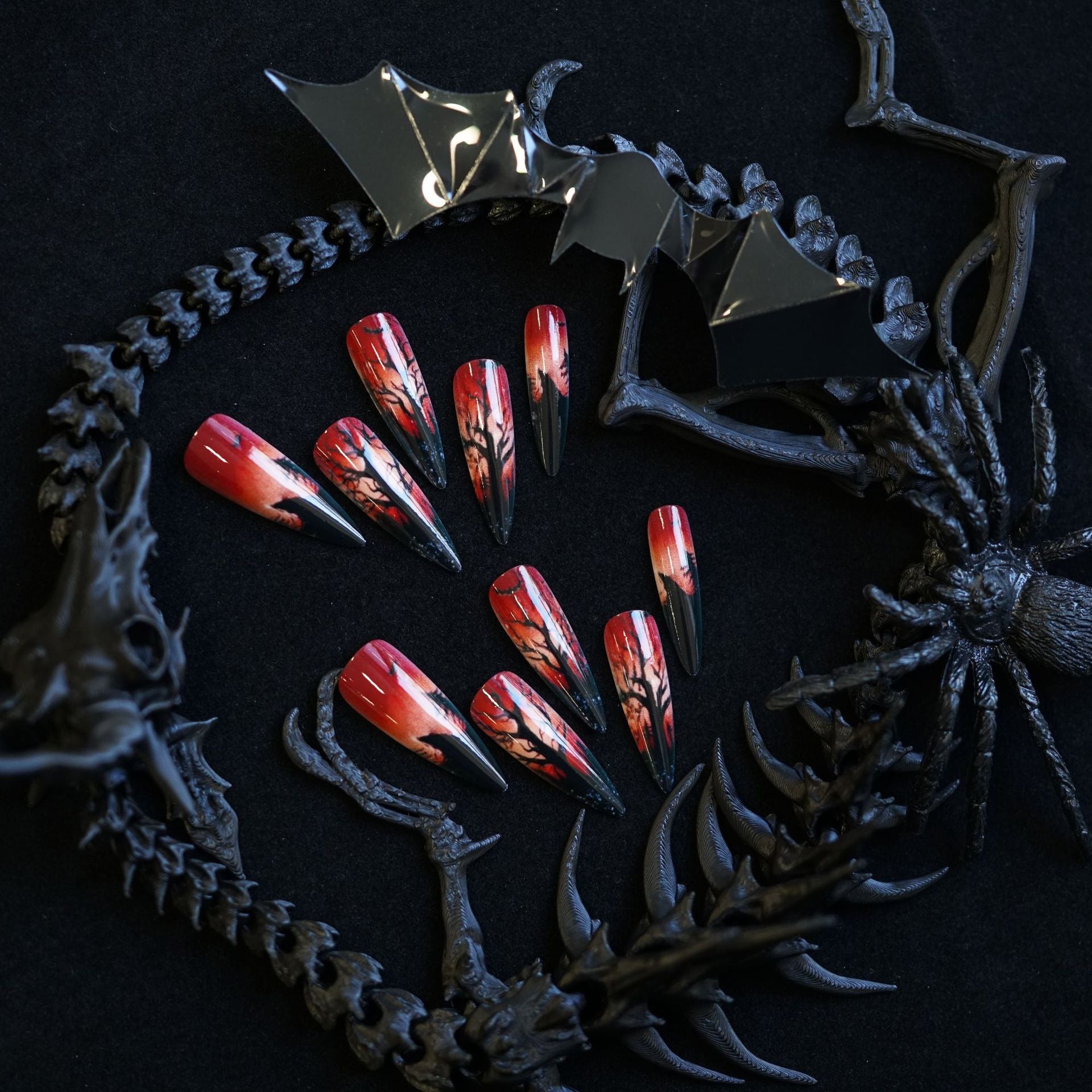 Wholesale 24 Pieces/ box  Flame Wasteland Nails Kits Nail Stickers