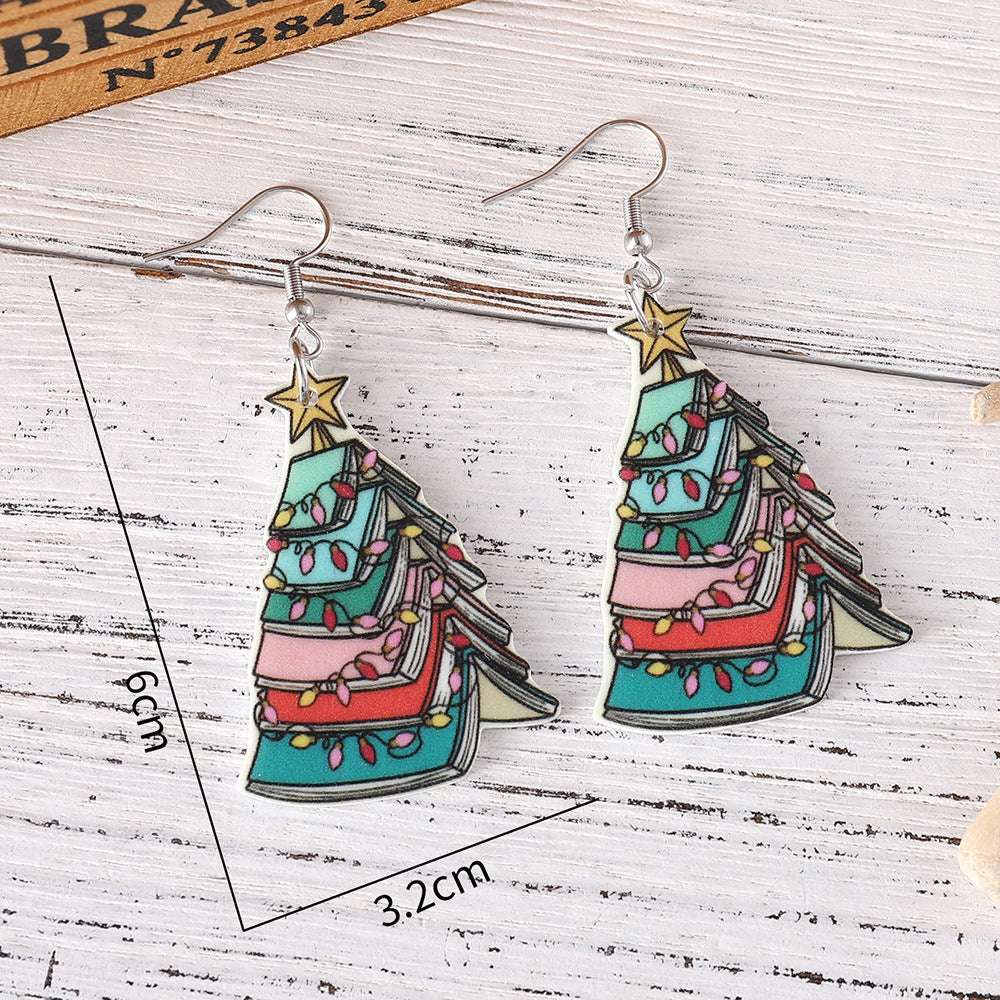 Wholesale Christmas Book Teacher's Day Acrylic Earrings ACC-ES-ChuLian025